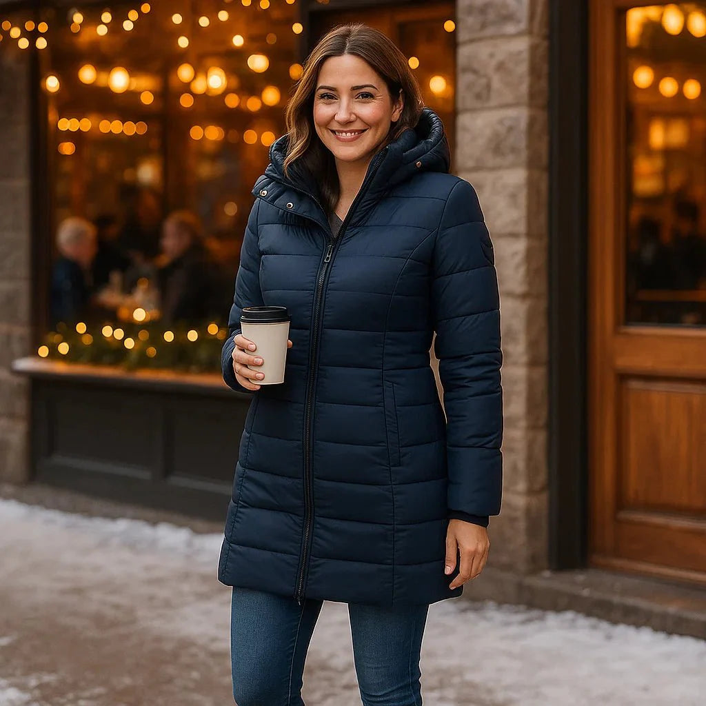 Stilla - Cappotto Lungo Alla Moda - Fodera Morbida - Cappuccio