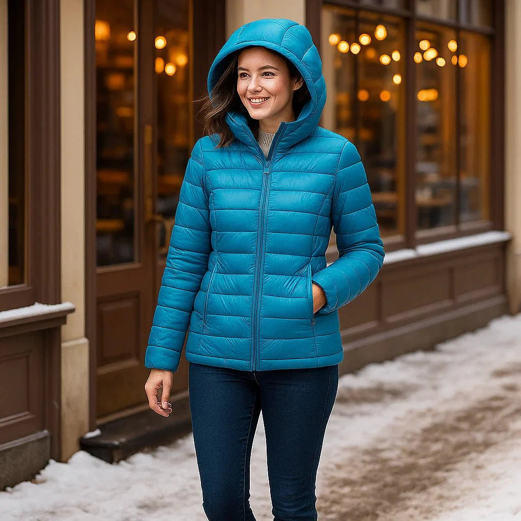 Giacca Piumino Ultralight con Cappuccio - Leggera - Ripiegabile - Imbottita