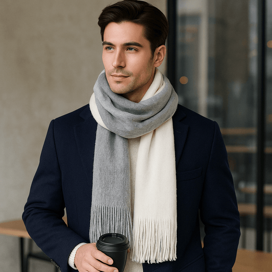 Sciarpa di Lana a Strisce - Lunga - Calda - Elegante