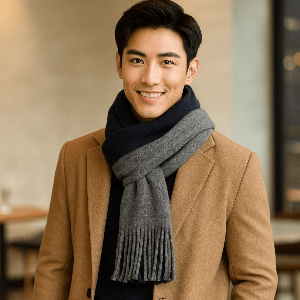 Sciarpa di Lana a Strisce - Lunga - Calda - Elegante