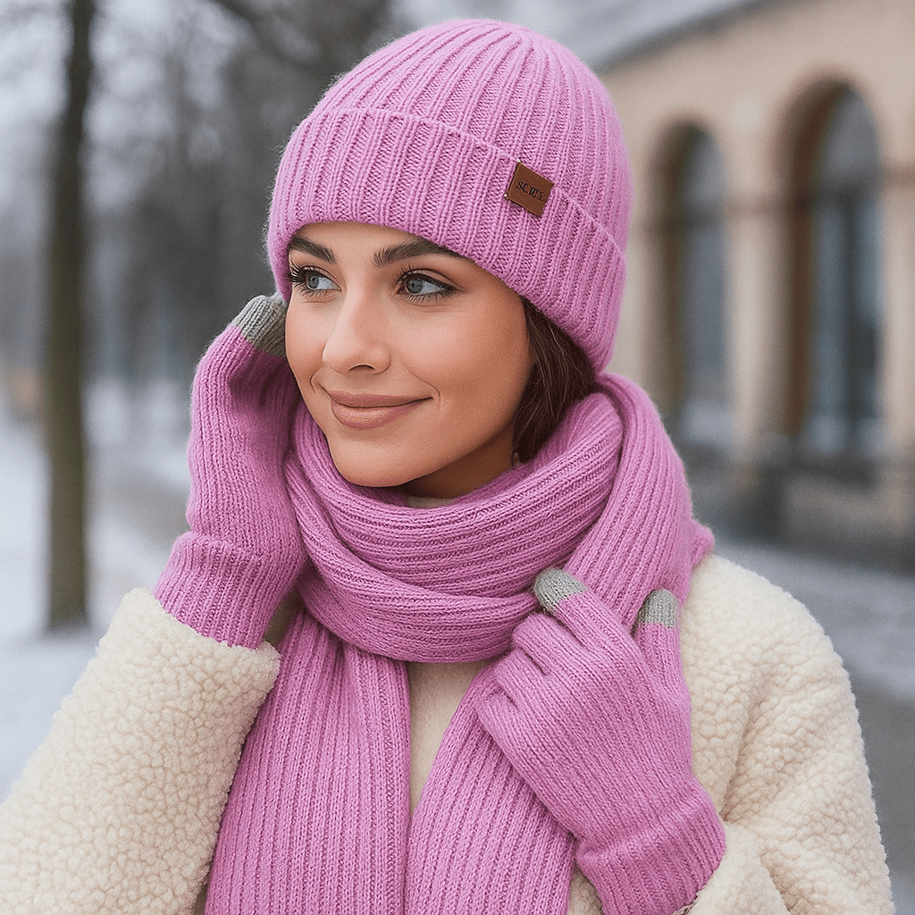 Set Invernale - Cappello - Sciarpa - Guanti Caldi - Unisex - Lana